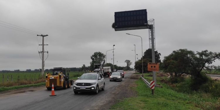 Trabajos sobre ruta 11 en el ex peaje de Nelson